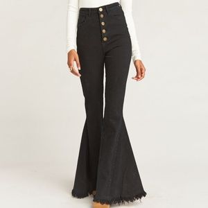 Show Me Your Mumu “Berkeley Button Up Bells” Black Size 27